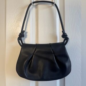 BCBGMaxAzria Black Knot-Detail Shoulder Bag
